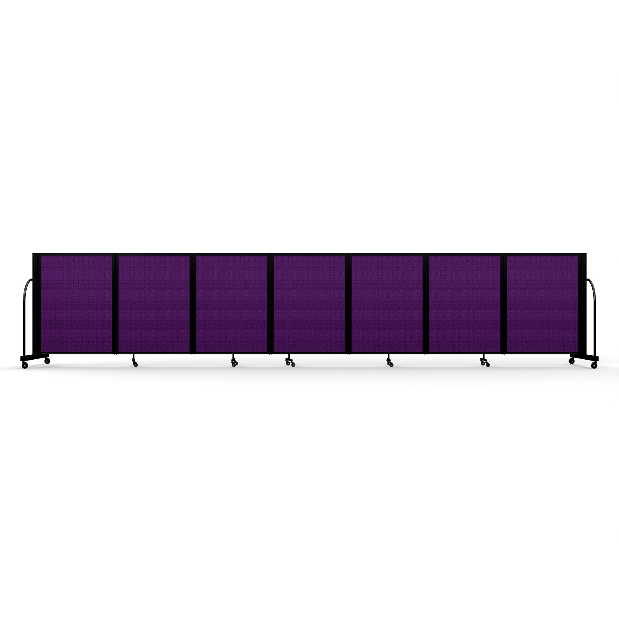 Screenflex Full Motion Divider, 4' x 19'7", Black Frame, Purple